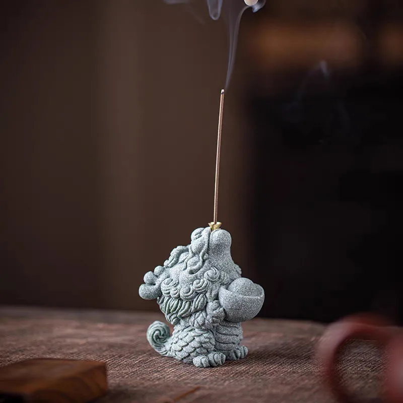 Silicone Mold Concrete Ornament Production Chinese Dragon Design Incense Insert Mold DIY Creative Home Ornaments