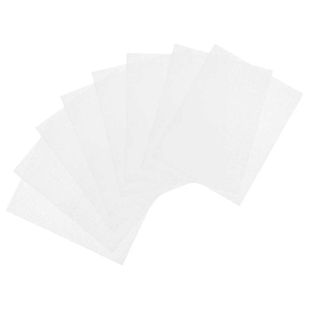 

8pcs Plastic Mesh Canvas Sheet White Embroidery Grid for Crafts Knit Bag Making Materials Plastic Crafting Mesh DIY Projects