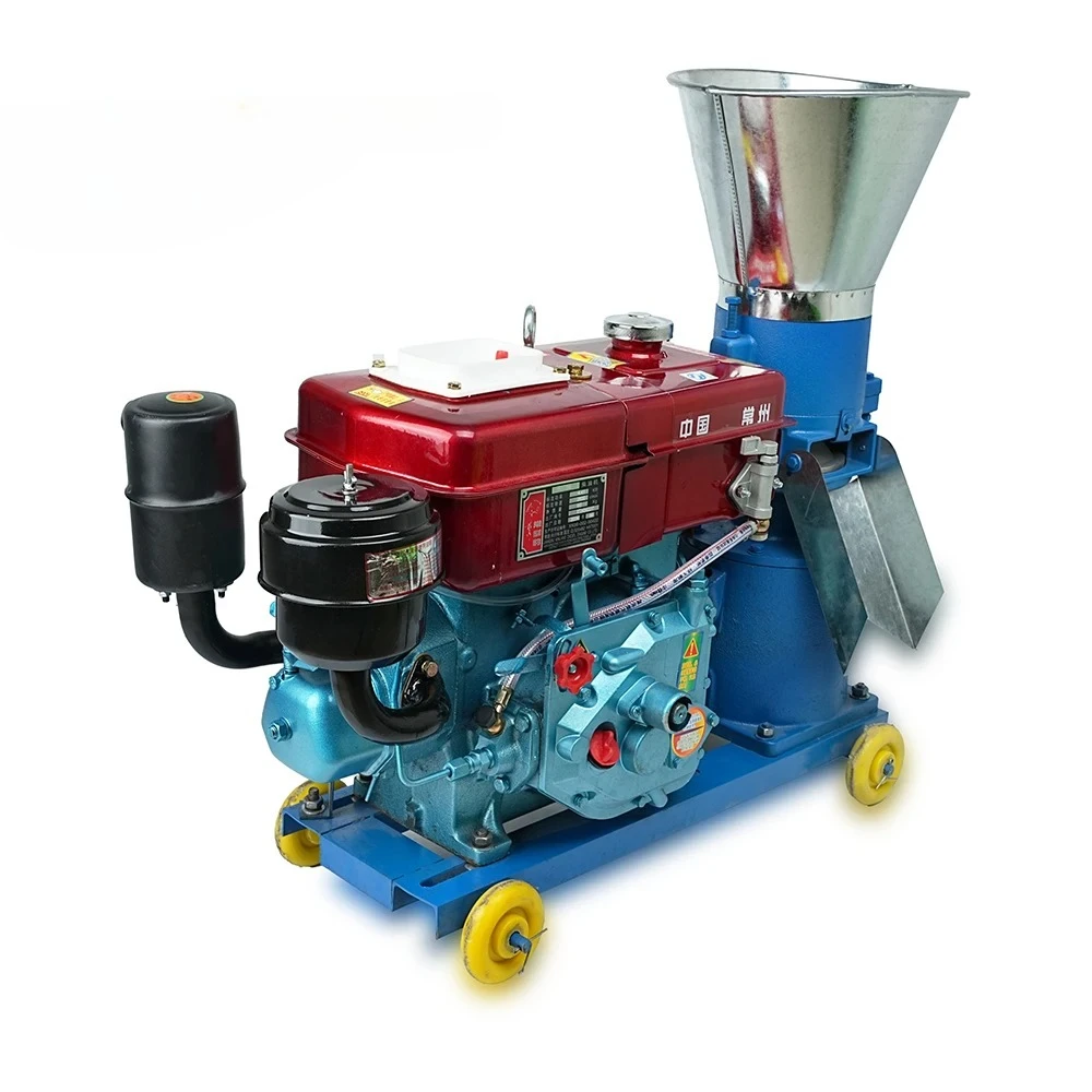 Goat Poultry Chicken Diesel Pellet Feed Machine Straw/Grass Powder Pellet Processing Equipment