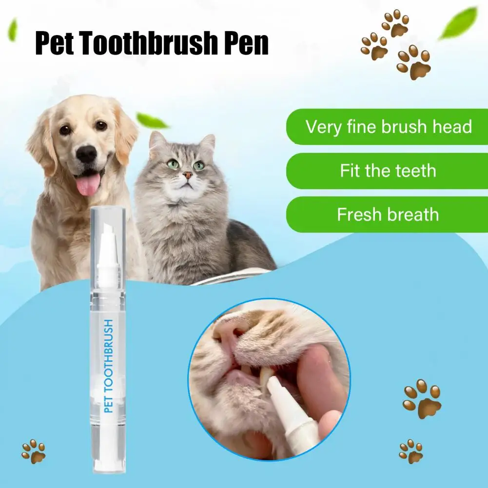 5ml Pet Toothbrush Pen,Dog Cat Oral Restoration Whitening Pen Remover Tool,Pet Teeth Whitening Repairing Kit,for Cats Dogs