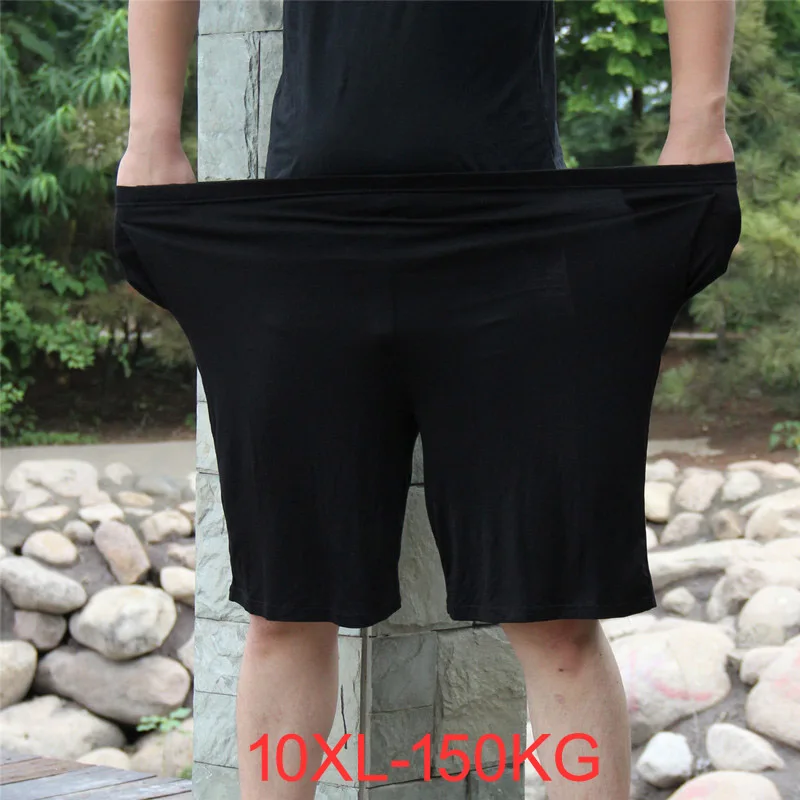 Plus size 150KG 9XL 10XL 5XL men Shorts Modal cotton summer soft Comfortable Black Elastic waist loose shorts thin Breathable