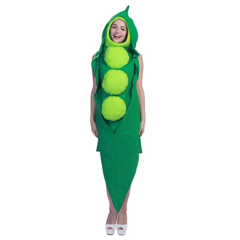 

1pcs Pea Pod Costume Jumpsuit Vegetable Stage Performance Outfit Carnival Party Cosplay Masquerade Decor Clothing