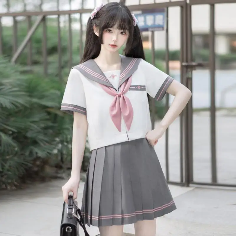 2023 School Girl Kawaii Japanese Class Sailor Uniforms Students Jkfashion Beautiful Clothes Anime Cos Basic Suit Women S-2xl