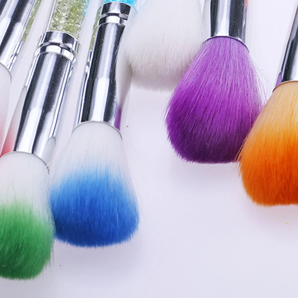 

7 шт., щетки для чистки ногтей, ручка со стразами, легкая длинная ручка, набор маникюрных кистей, профессиональное домашнее использование