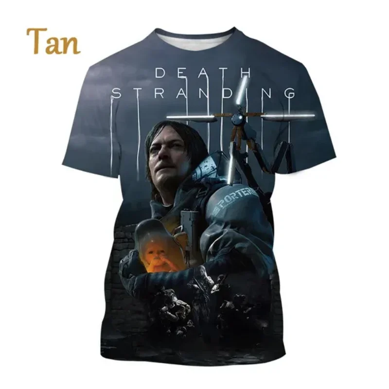 Fashion Men Clothing New Action Game Death Stranding 3D Print T-shirt Hip Hop Street Oversized T Shirt Harajuku Tops Tees