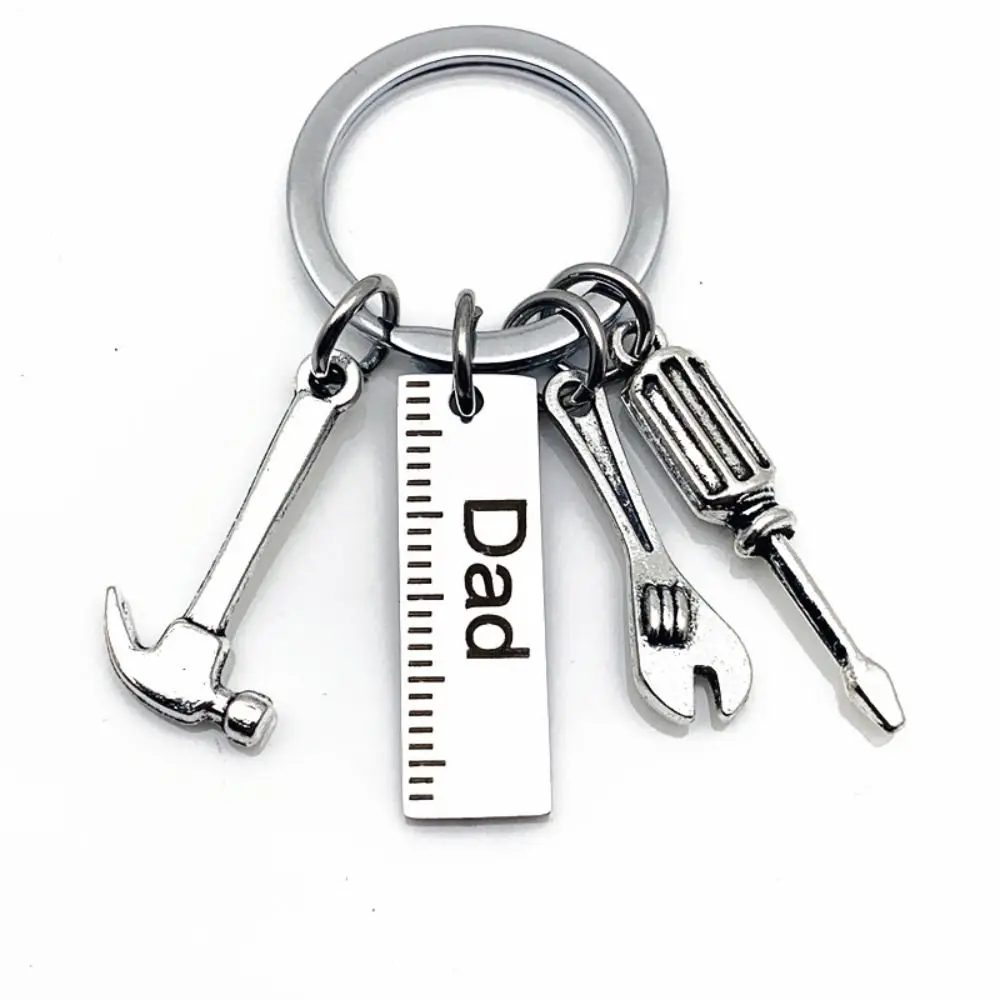 Fashion Dad Letters Keychains Creative Hammer Screwdriver Wrench Keyring Handbag Decor Tassel Hanging Pendant Father's Day Gifts