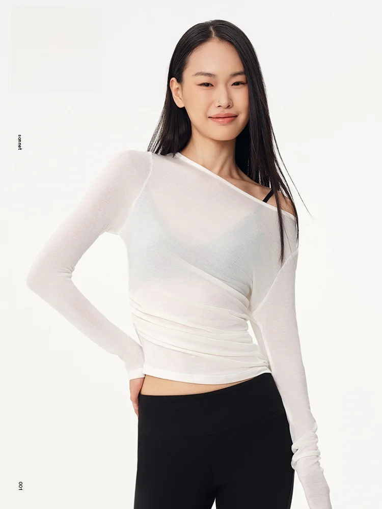 

Женский вязаный шерстяной топ Asomesome Long Sve, внутренняя одежда с колючками, весна-лето, белая облегающая базовая футболка Faion