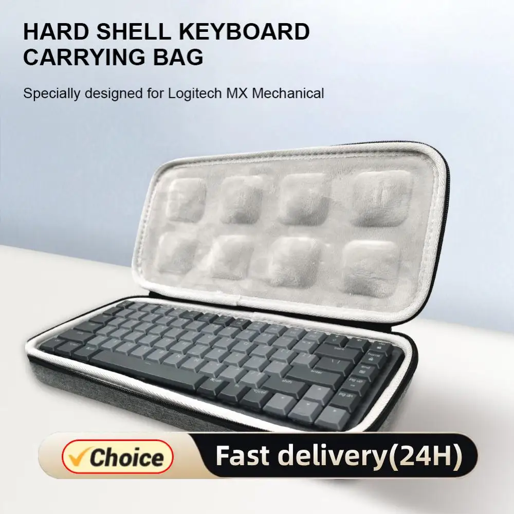 

Жесткая сумка для хранения с двойной молнией, сумка для хранения беспроводной клавиатуры, противоударная, пылезащитная для Logitech MX Mechanical Mini