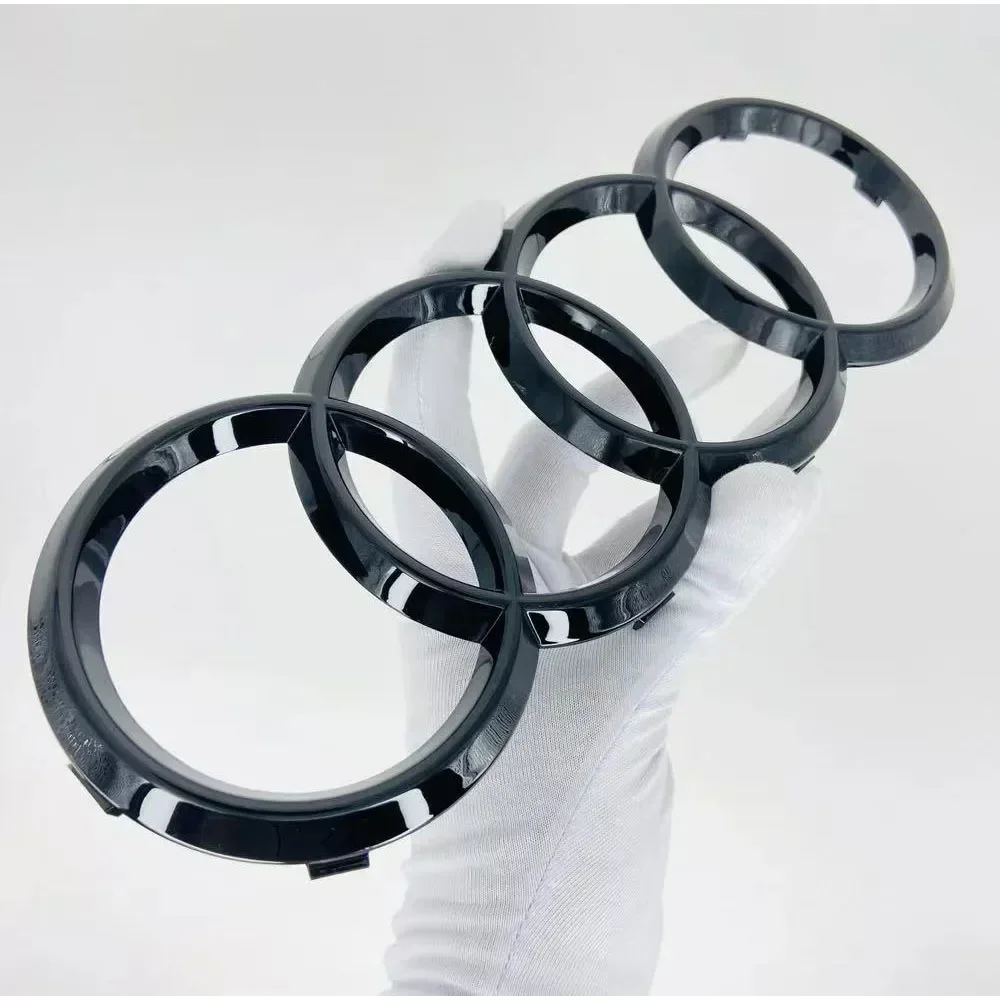 Car Front Hood Emblem Bonnet Badge Rear Trunk Badge 4 Rings Logo ABS Chrome Black For A3 A4 A5 A6 A7 A1 Q2 Q3 Q5 Q7 Q8 TT