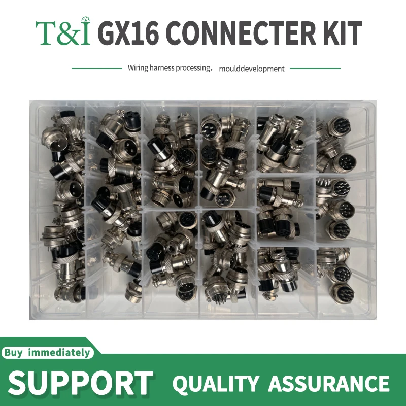 

GX16 KIT 2 3 4 5 6 7 8 9 10P Nut type Male&Female Aviator Aviation Plug Socket CircularElectric Wire Panel Connector set