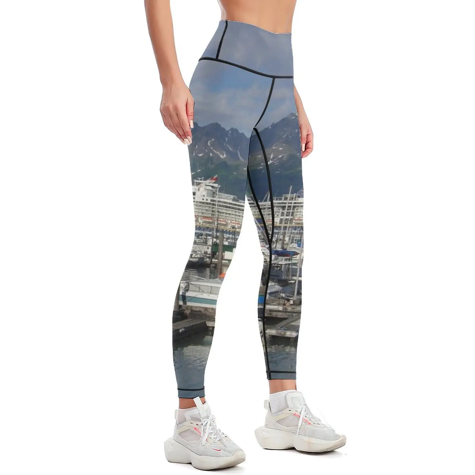 Alaska Mountain Ship Port Leggings legging gym gym clothing Female legging pants Womens Leggings