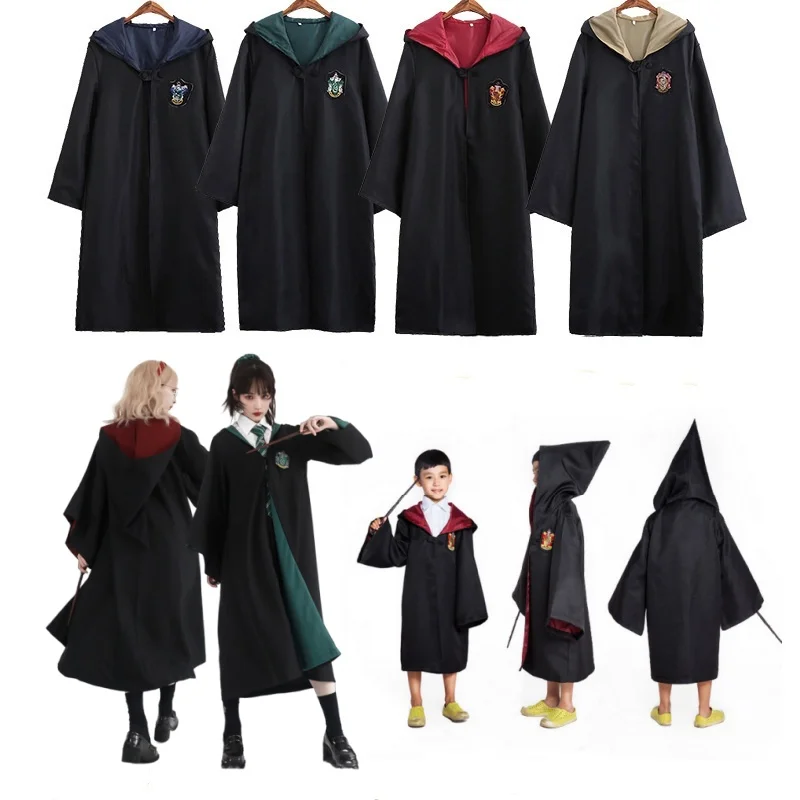 Cosplay Costume Robe Halloween Adults Children Magic School Harris  Cloak Christmas Men's Women Wizard Disguise Clothes