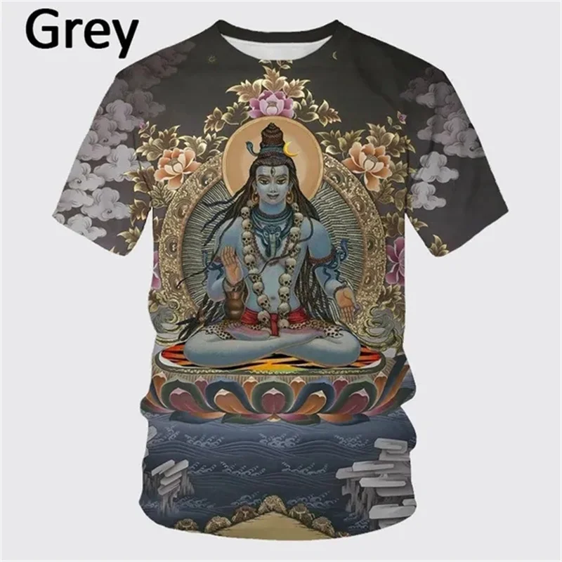 The Latest Fashion Hindu God Lord Shiva 3D Printied Men Women T Shirt Summer Cool Personality Casual O-Neck Short Sleeves Tops