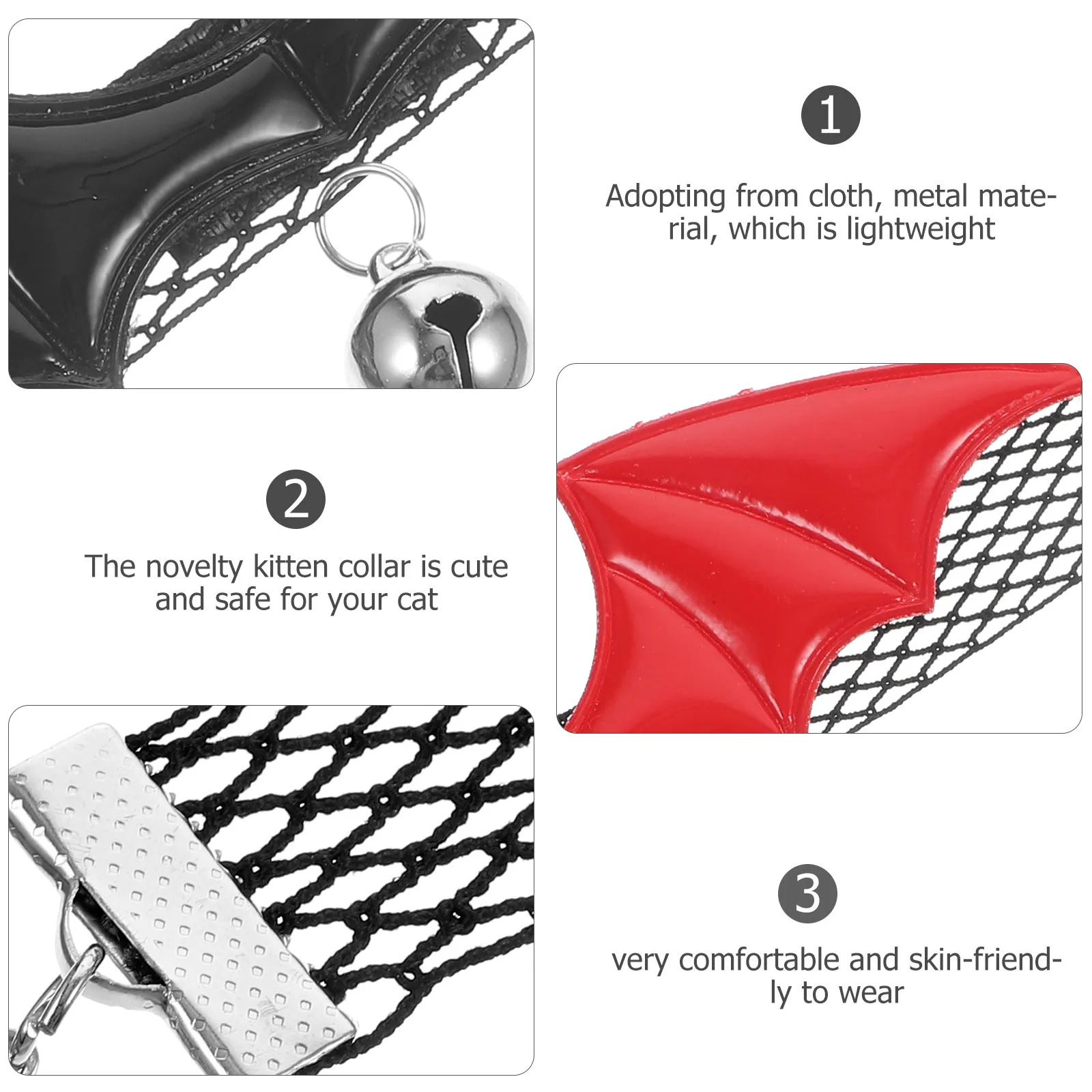 

2pcs Cat With Bell Adjustable Breakaway Kitten Collar For Small Cats Lightweight Halloween Pet Collar Decor Kitten Accessories