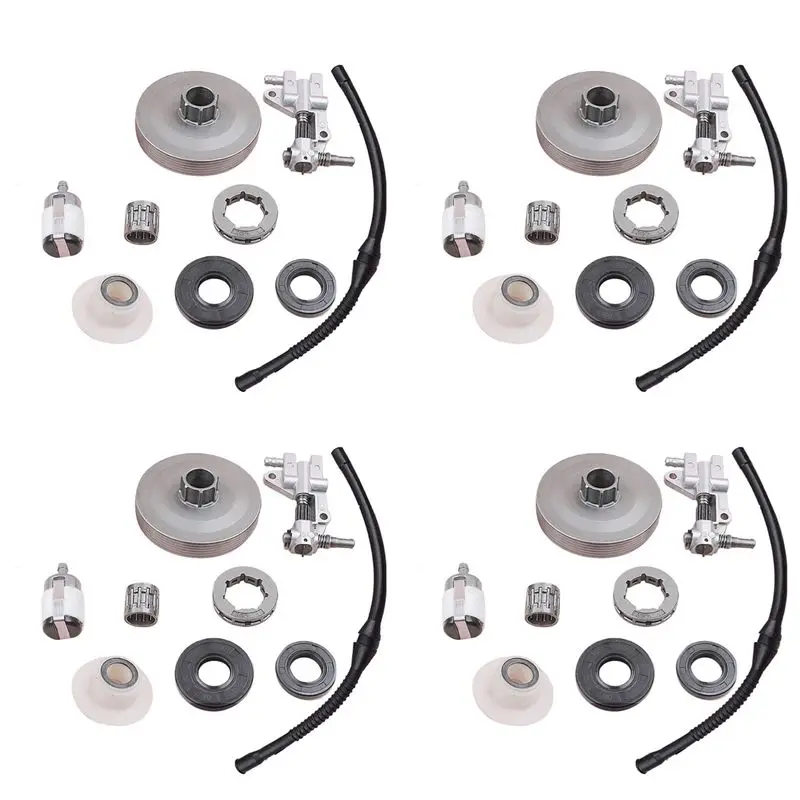 

Запчасть для бензопилы: шестерня сцепления LLCS-4X, барабан, масляный насос, червячная передача, сальник, топливный фильтр, топливная магистраль для китайских бензопил 4500, 5200, 5800, 45Cc, 5