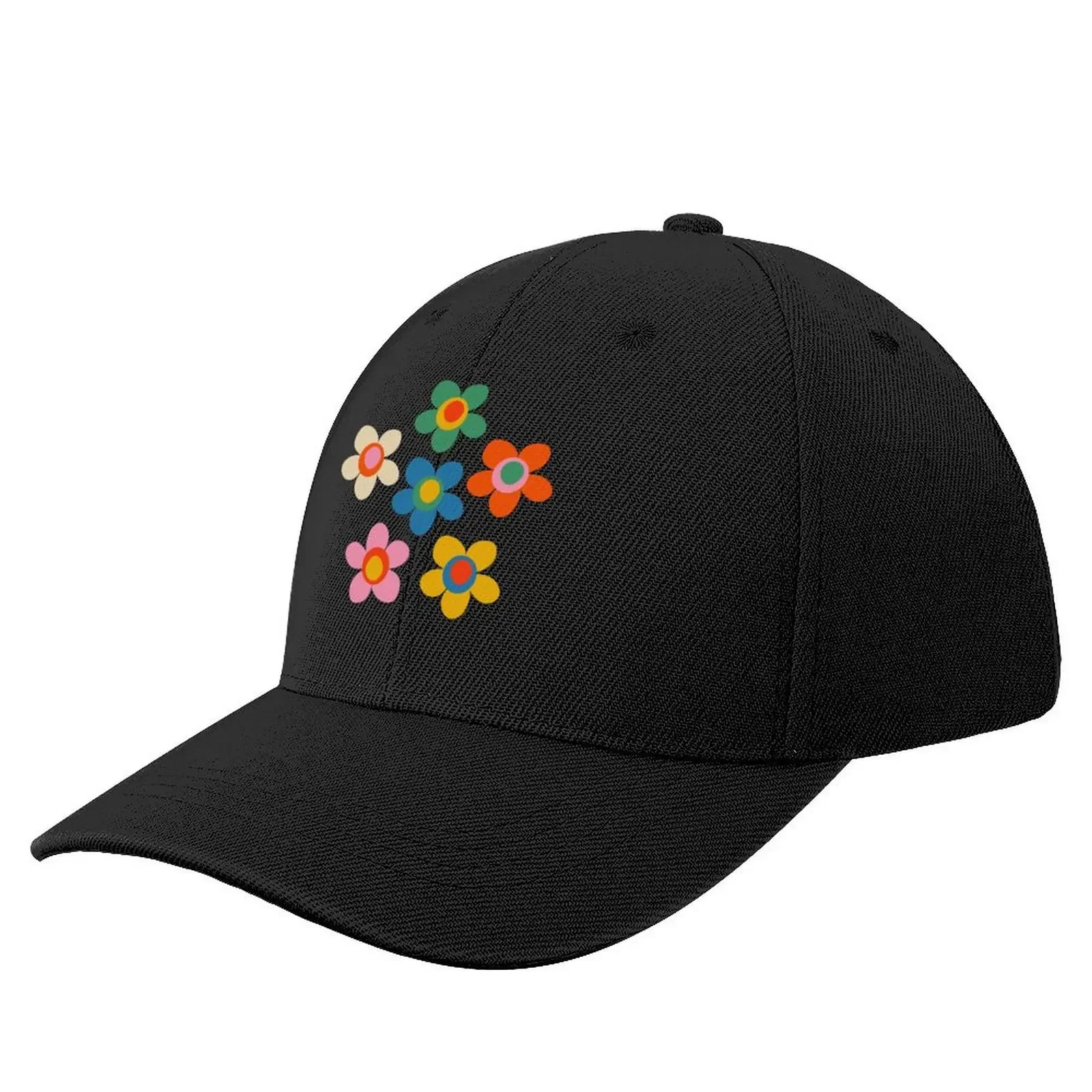 

Cheerful Maisie Flowers Colorful Floral Pattern on Pink Baseball Cap Bobble Hat black Big Size Hat Hats For Men Women's