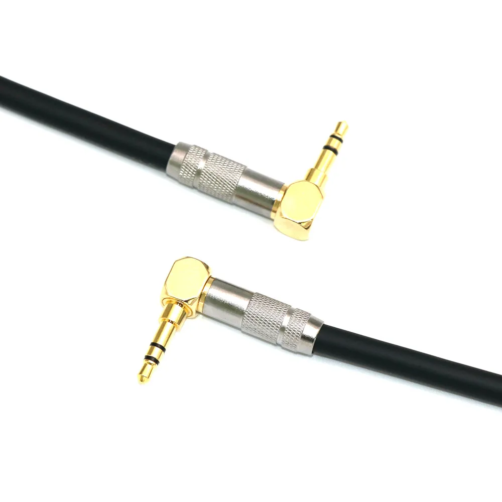 HiFi AUX Cable 3.5mm Audio Speaker Cable 90 Degree TRS to 90 Degree TRS Jack for Guitar Gold-Plated Auxiliary Car Earphone Cable