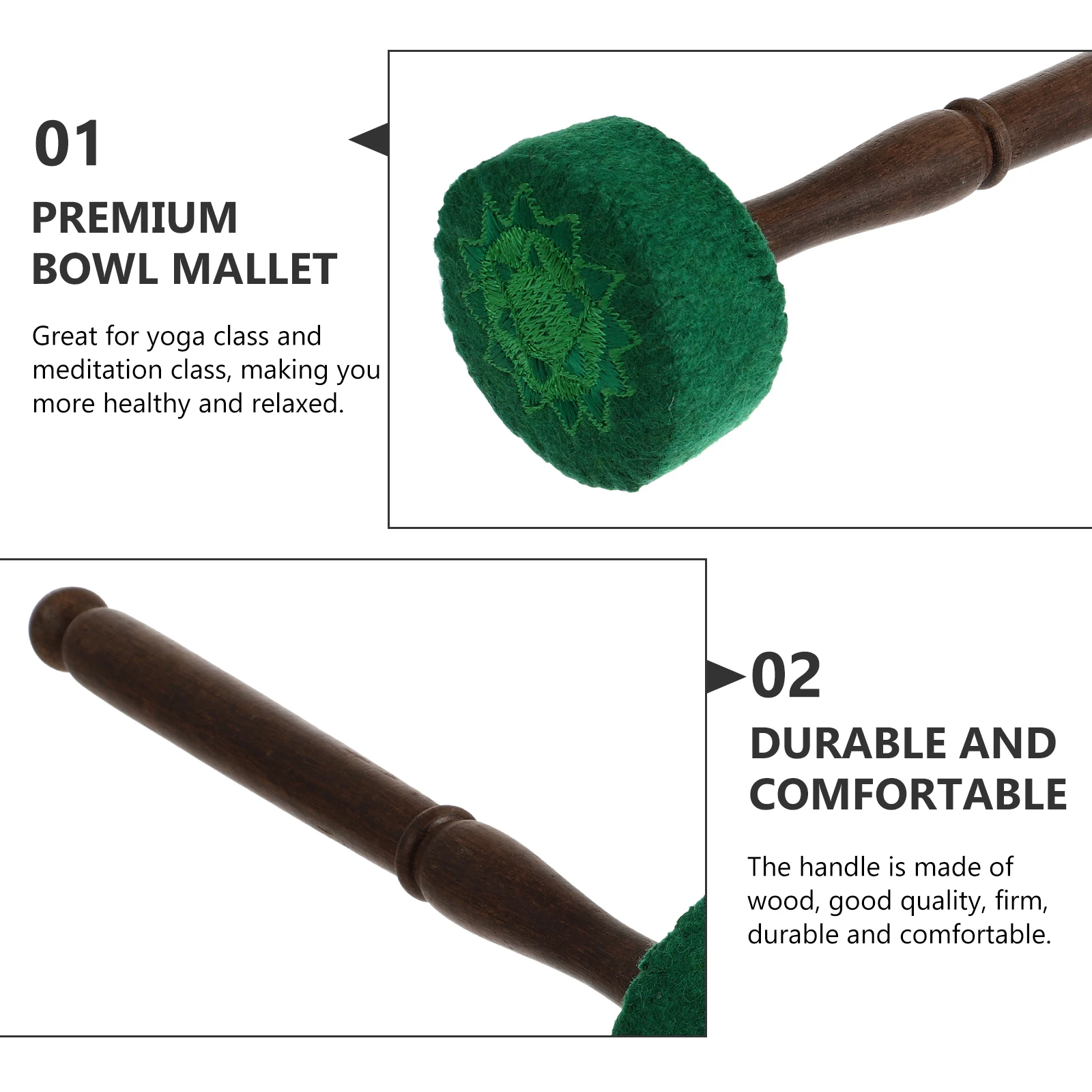 

Buddha Sound Bowl Accessories Green Mallet Meditation Yoga Durable Stick Percussion Instrument SOUND BOWL Accessory