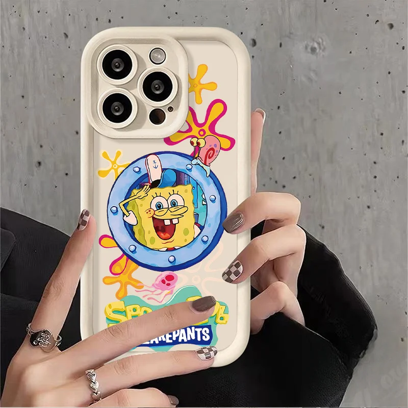 Anime Window SpongeBobs Case for Xiaomi Redmi Note 13 12 11 Pro Plus 12S 11S 10S 10 9 9S 8 12C 13C Soft Silicone Phone Back Capa