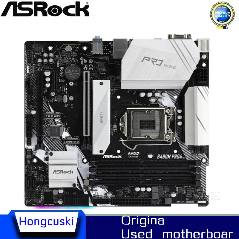 Used motherboard For ASROCK B460M Pro4 Original Desktop Intel B460 B460M Motherboard LGA 1200  i7/i5/i3 USB3.0 M.2