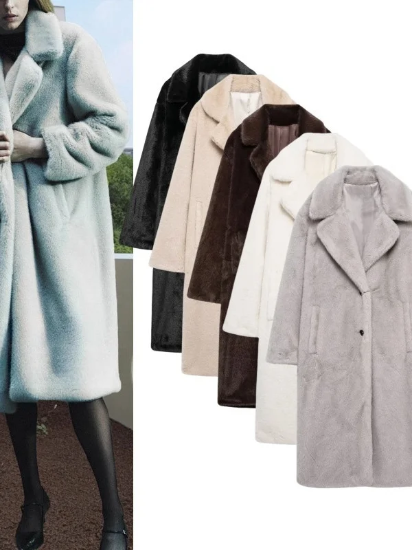 

Faionable шуба из искусственного меха, женская осенне-зимняя новая ветровка из искусственной норки, длинная све, свободная посадка для поездок на работу, Sle