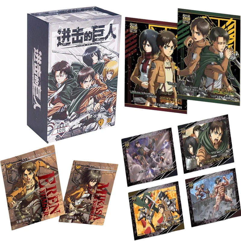 Kabao Genuine Attack on Titan Cards Series 2 Collection Card Rare Eren Yeager Mikasa Ackerman Boy Anime Peripheral Gift Toys