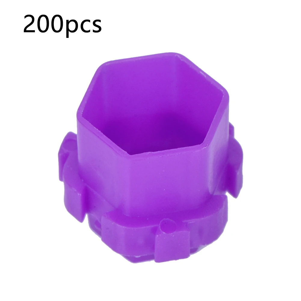 200Pcs Tattoo Ink Cups Honeycomb Shape Pigment Holder Cups Permanent Makeup Supplies Purple