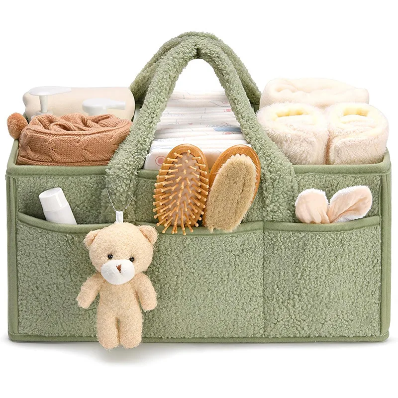 2025 Plush Baby Diaper Storage Bag Diaper Storage Bag Large Capacity Travel Mommy Bag