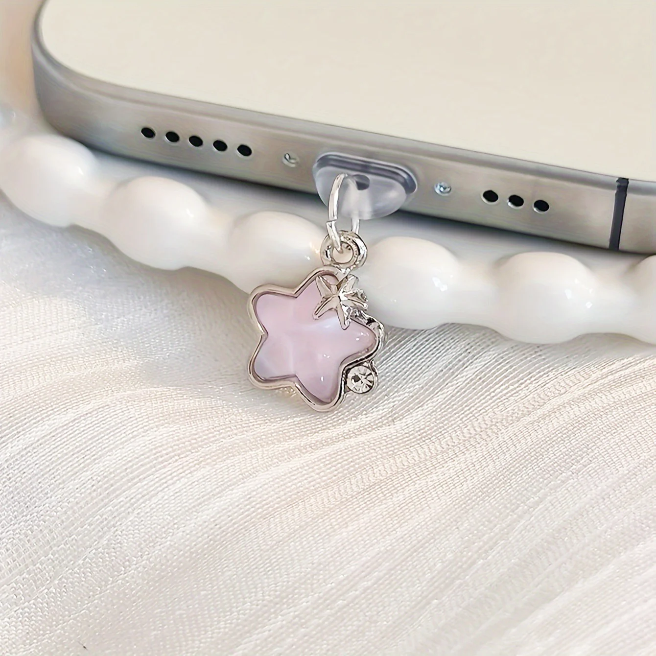 

Cute Diamond Star Dust Plug Charm Pendant Charging Port Decoration Suitable for IPhone/Type-C Universal Mobile Phone Accessories