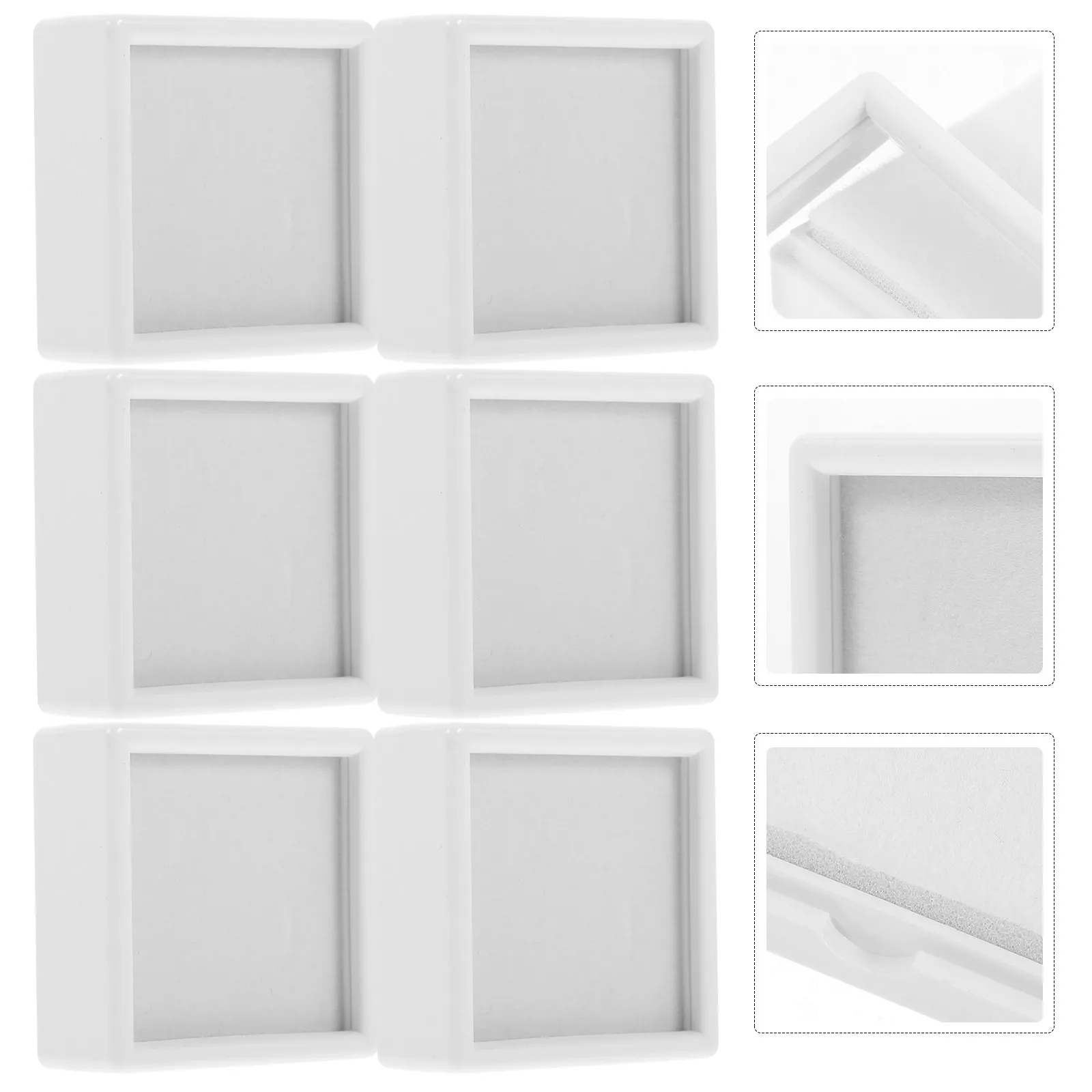 

6Pcs Gemstone Display Case Jewelry Storage Organizer Clear Lid Multi Purpose Desktop Display Box for Rings Pendants Bangles