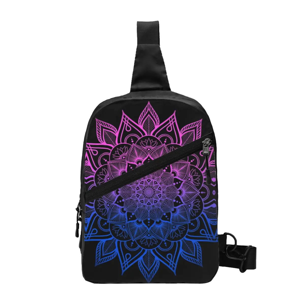 

Custom Bisexual LGBTQ Mandala Sling Crossbody Chest Bag Men Cool Boho Shoulder Backpack for Hiking