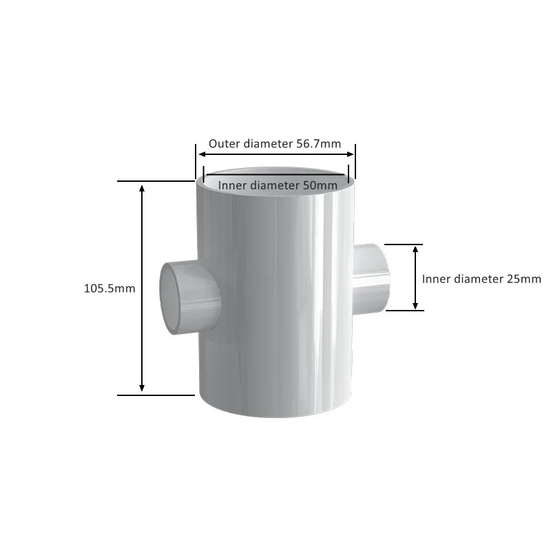 

1pc PVC 50 to 25mm 4 Way Reducing Connector Water PVC Pipe Reducing joints