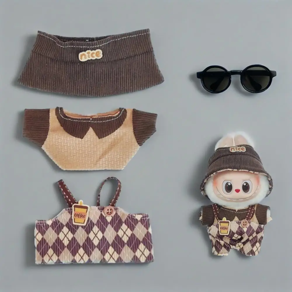 

Clothes for Labubu Plush Blind Box Keychain with Cute Outfit – Adorable 15/17cm Doll Clothing Set waist bag