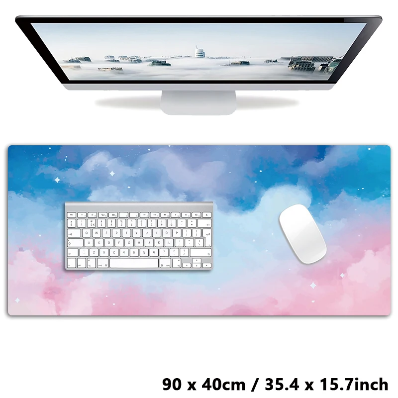 핑크 블루 클라우드 예쁜 아름다운 사무실 작업 마우스패드 테이블 매트 마우스 패드 키보드 카펫 데스크탑 매트