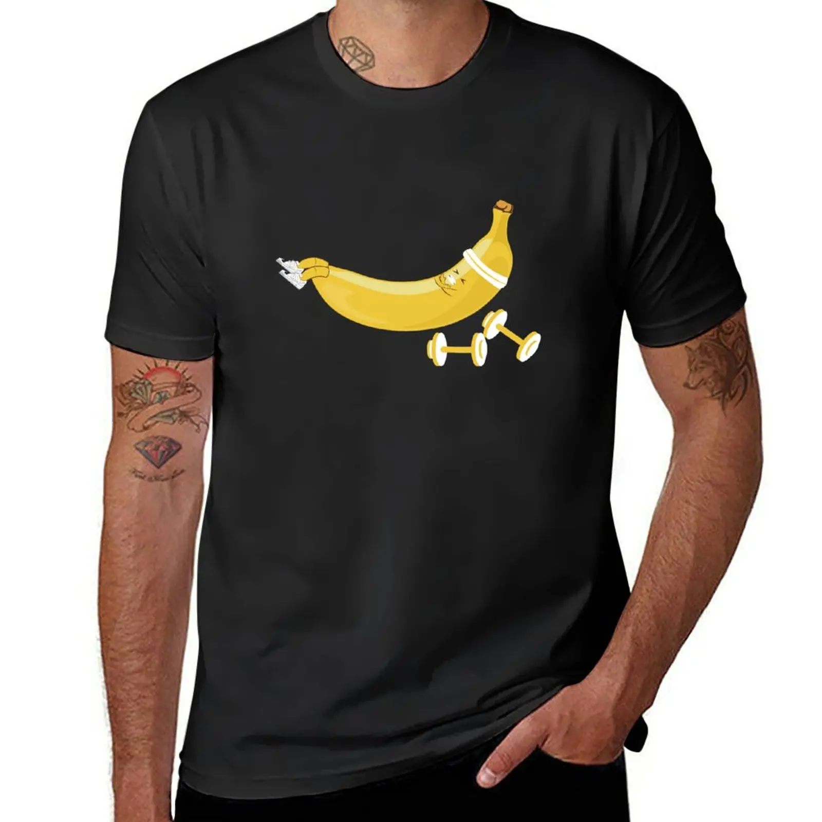 

New Funny Fitness Banana T-Shirt korean fashion oversized t shirts Short sleeve graphic t shirts Men's cotton t-shirt