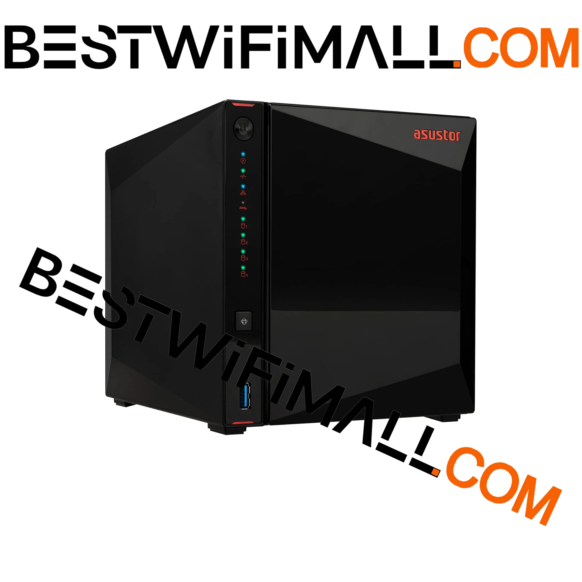 

ASUSTOR AS5404T 4Bay NAS Intel Quad-Core 2GHz CPU 4xM.2 NVMe SSD Slot 2x2.5G Port 4G DDR4 RAM Network Attached Storage Diskless