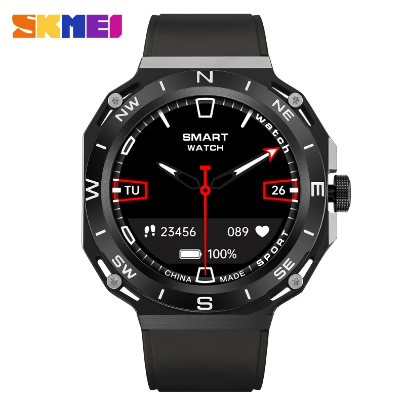 SKMEI S244 Smart Watch For Men Shell Changeable Leather Band SmartWatch Men Sports Fitness Watches IP68 Waterproof Smartwatch