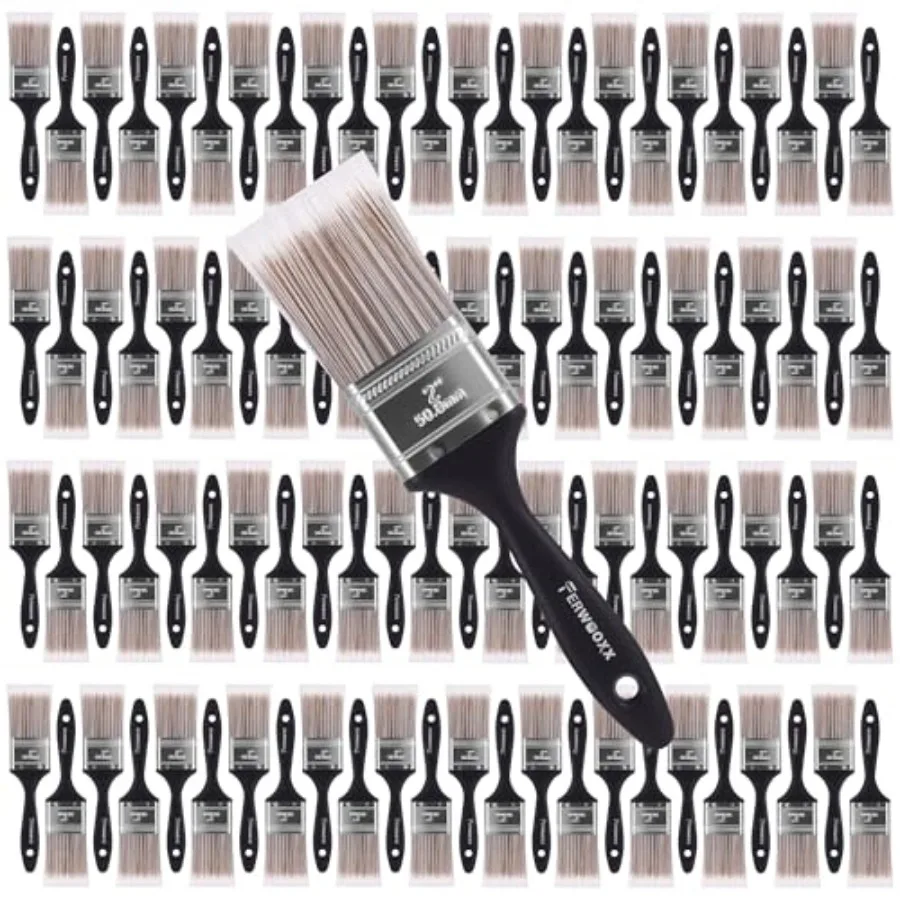 

Paint Brushes - 2 Inch Flat and Angle Paint Brush for All Latex and Oil Paints and Stains Paintbrush for Varnish Paste Gesso an