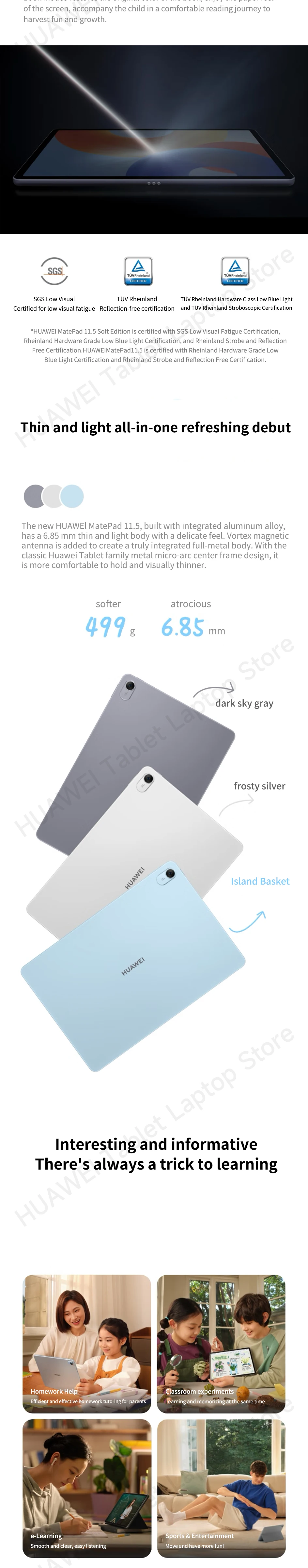 2024 HUAWEI MatePad 11.5 Tablet WiFi 11.5-inch WiFi 120Hz 2200*1440