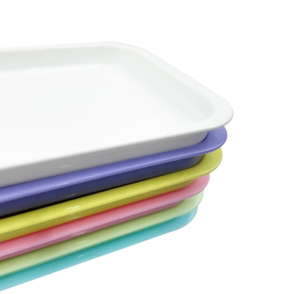 1 plateau dentaire en plastique autoclavable L/S, stérilisable, pour instruments de dentisterie, accessoires pour dentistes, plateaux plats colorés