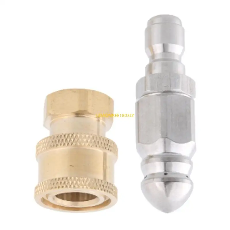 

N58C 1/4inch Pressure Washer Adapter Set Stainless Steel Thread Connector Hose Quick
