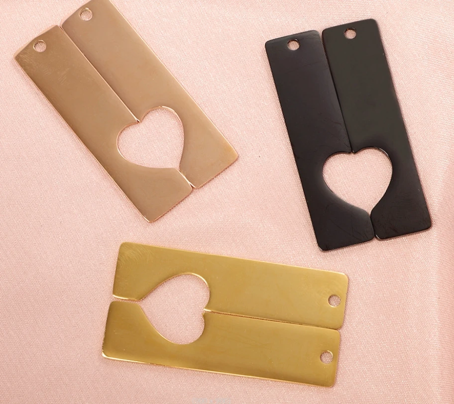 10 쌍 4 색 직사각형 매력 거울 폴란드어 스테인레스 스틸 빈 바 매력 DIY 만들기 목걸이 귀걸이 키 체인 쥬얼리