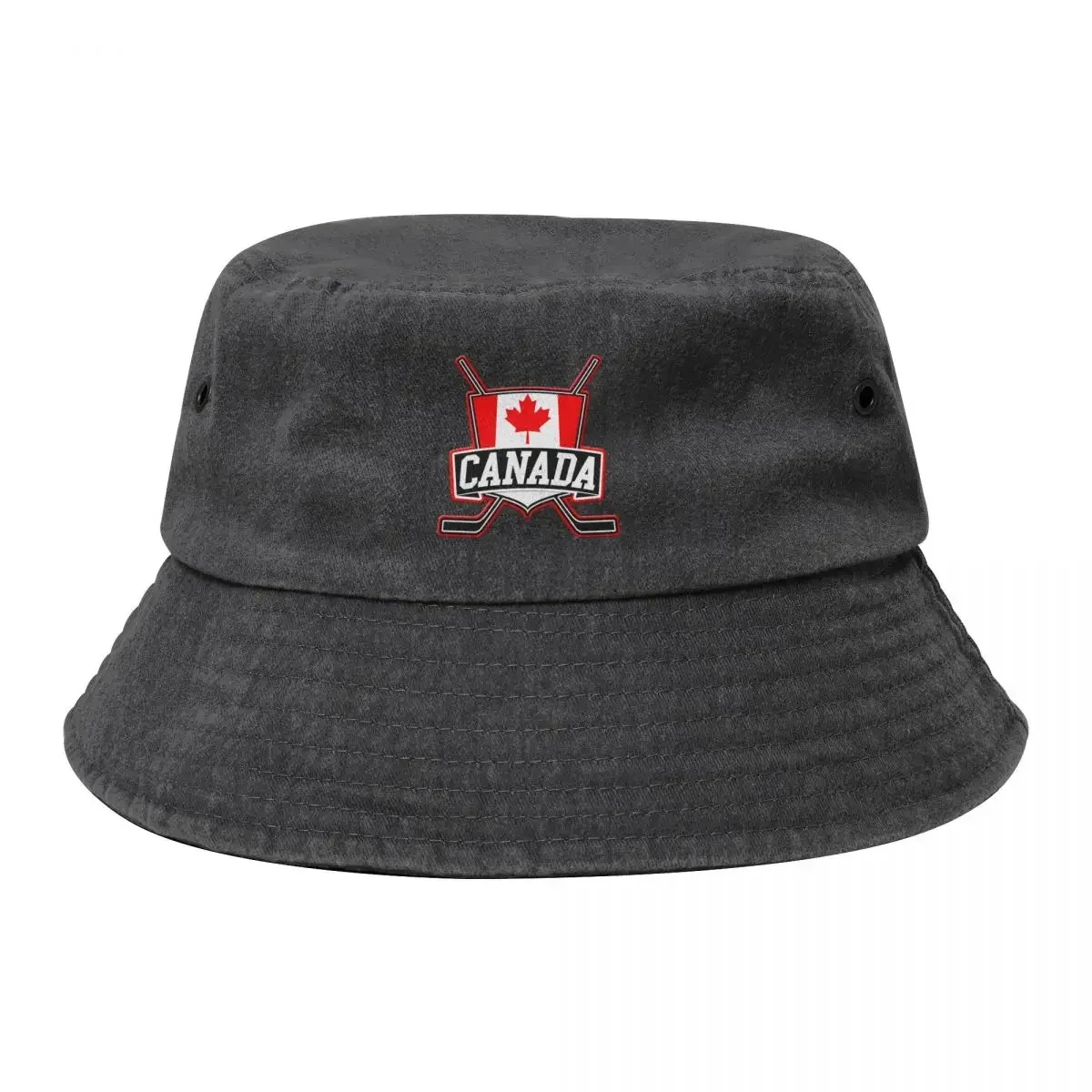 

Canada Hockey Logo Flag Bucket Hat Vintage Sun Hat For Children Visor Brand Man cap Caps For Men Women's