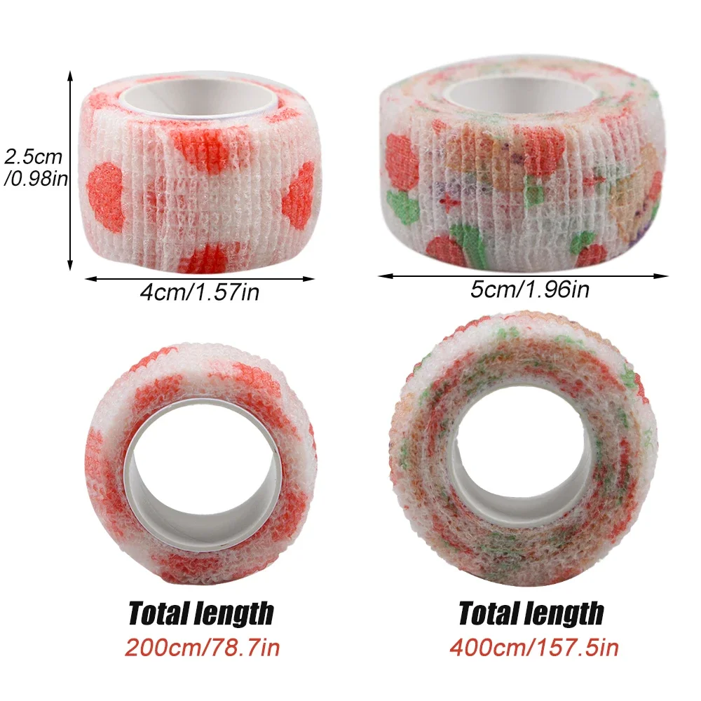 5Pcs/Lot 2.5cm Wide Self Adhesive Colorful Elastic Bandage Wrap Stretch Self-Adherent Tape for First Aid,Sports, Wrist, Ankle