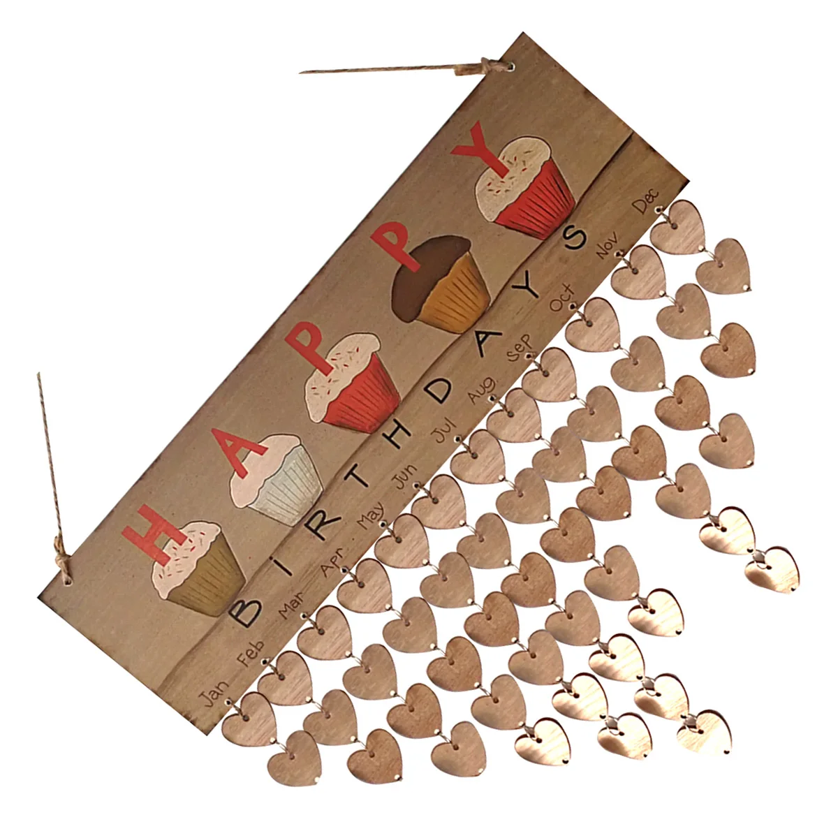 

Creative Colorful Birthday Hanging Board Family Wall Calendar Wooden Sign Reminder For Anniversary Festival Gift