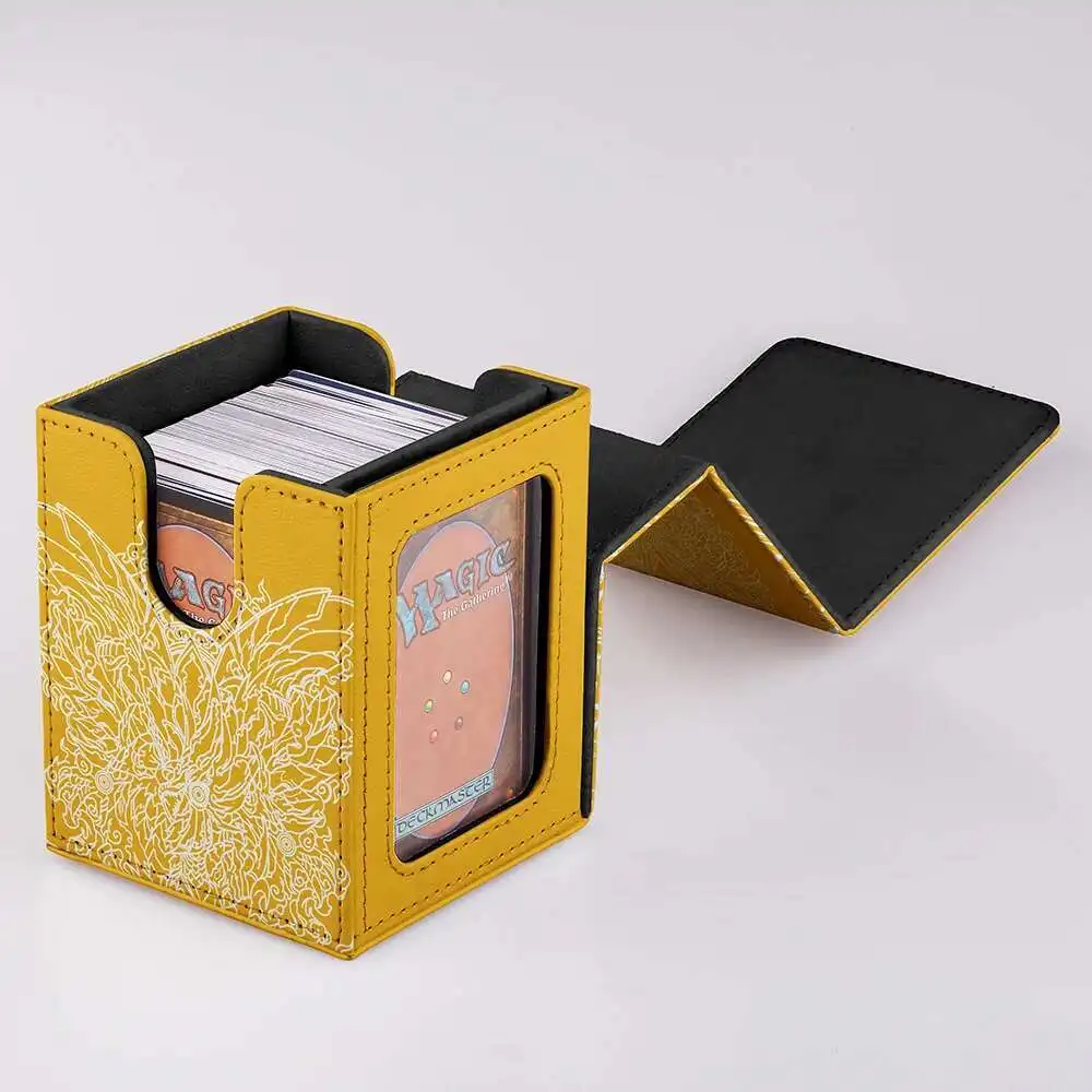 100+Golden Dragon Theme Card Organizer High Quality Deck Box TCG Card Durable Compact Portable Perfect For YGO Collectible Games