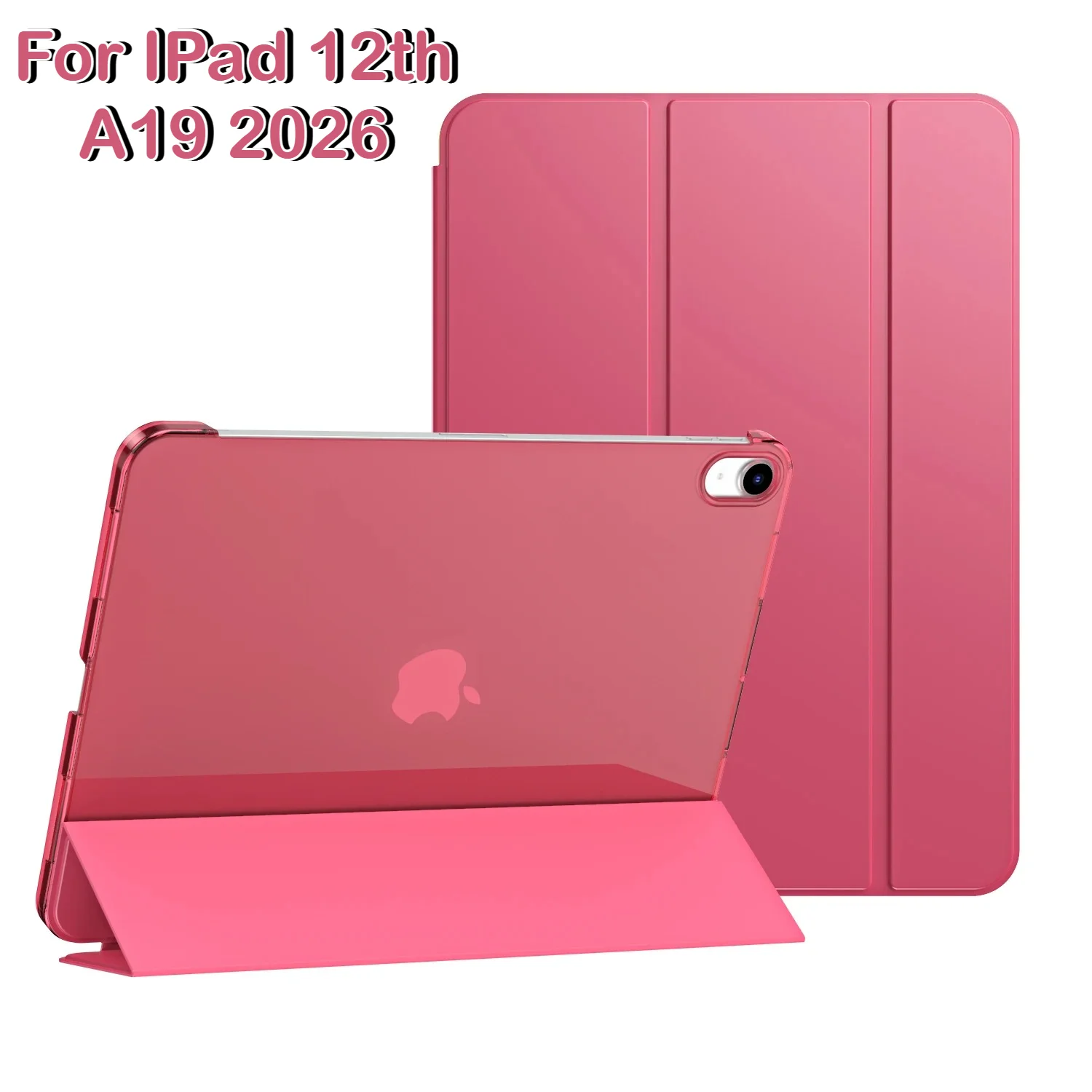 2026 Matte Clear Slim Stand Hard Back Shell Case for IPad A19 12th A16 11 10th Generation 10.9/11inch Tri-fold Smart Stand Cover