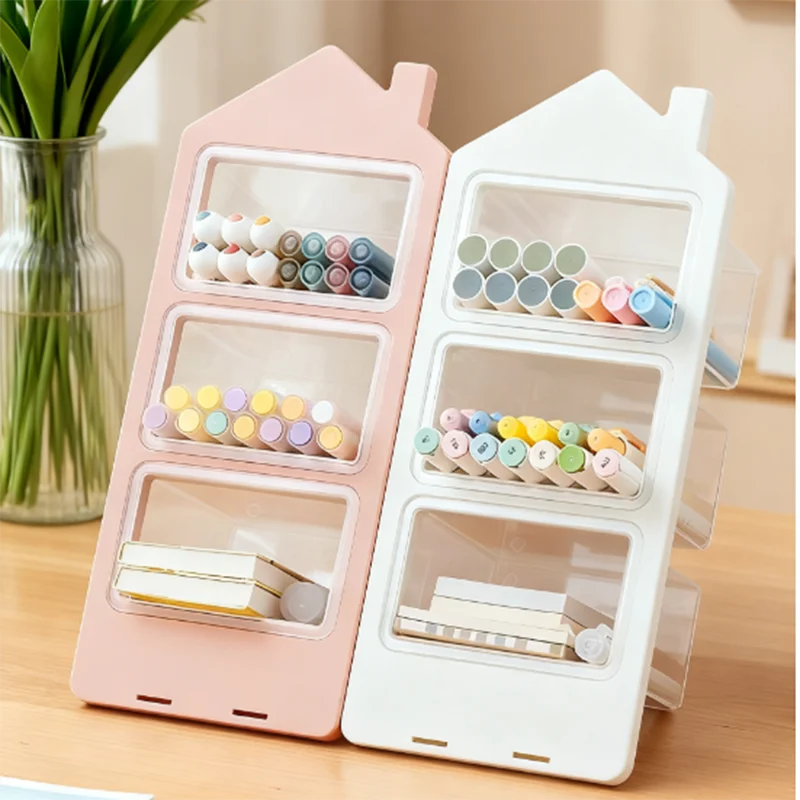 Removable Oblique Insertion Pen Holder Multi-function Large Capacity Student Desktop Plastic Storage Box Creative Cute Pen Rack