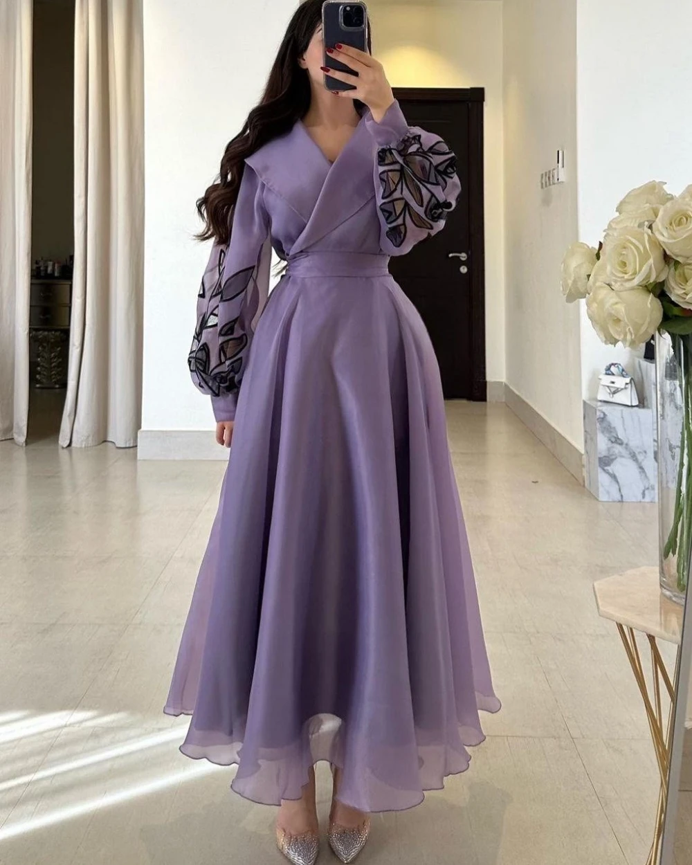 Personalizado jiayigong clássico estilo moderno formal noite com decote em v vestido de baile drapeado organza vestidos de ocasião sob medida