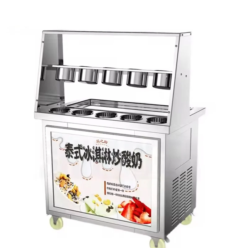 

Commercial Fried Ice Cream Maker Stir Yogurt Machine Double-pan Double Control Ice Cream Mixer Ice Cream Roll Maker